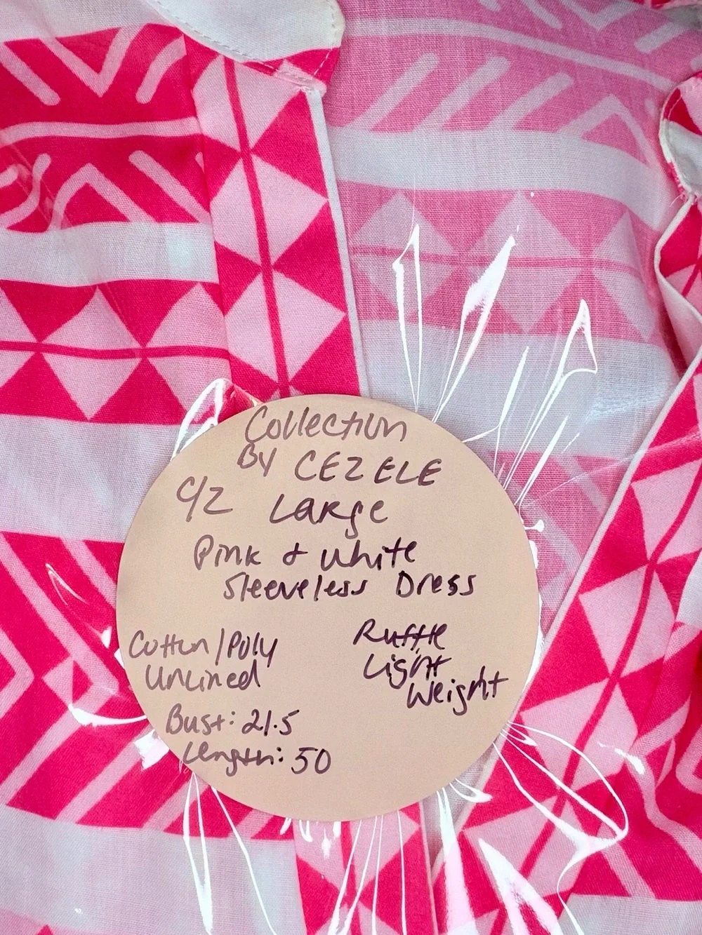 Zele White Maxi Dress with Hot Pink Embroidered Stripes - Picture 9 of 9